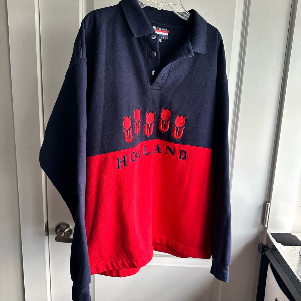 Vintage Color Block Holland Sweatshirt Small